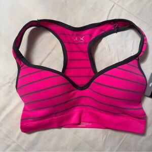 Flex Pink and Black Sports Bra with Molded Cups